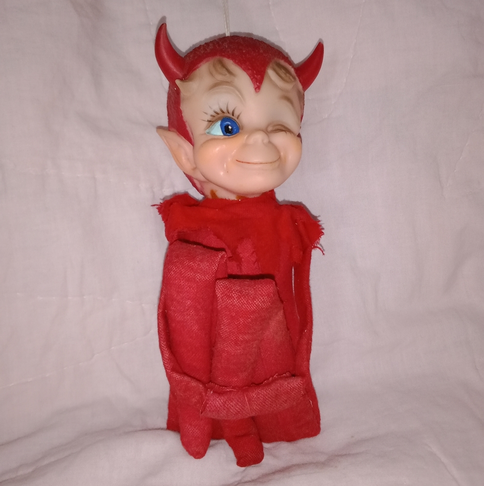 Christmas Halloween Devil Knee Hugger Winking Kamar Taiwan Mid Century Modern